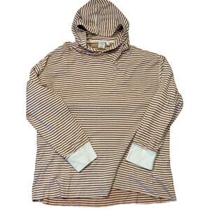 Urban outfitters white tan stripes, lightweight hoodie, XL